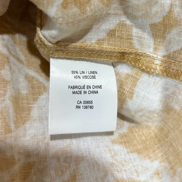 NWOT, Reitmans, Yellow Cropped Floral Blouse, Small - Picture 5 of 7